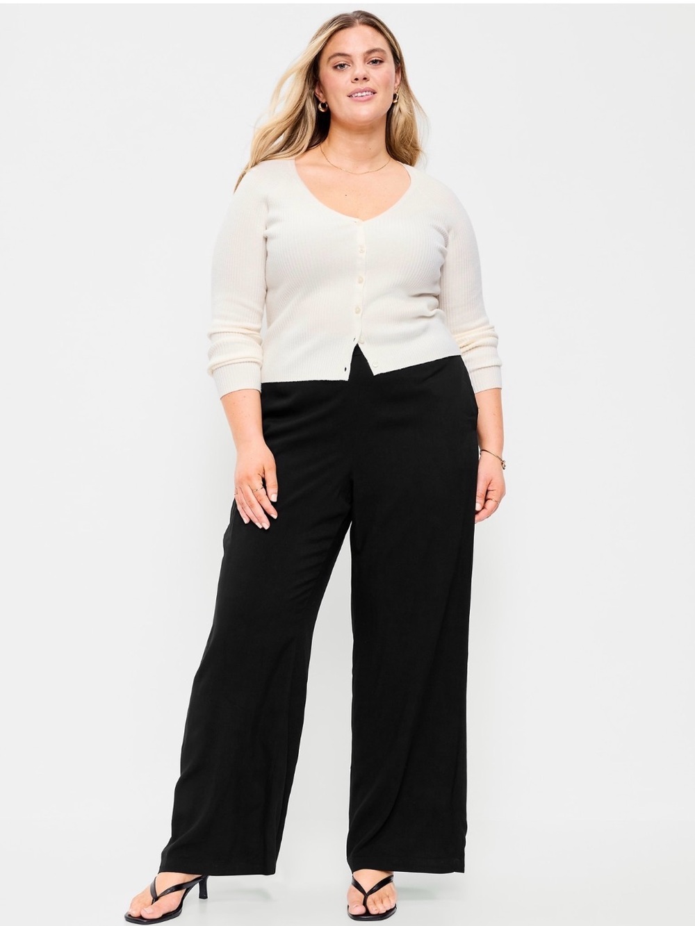 Old Navy High Rise Playa Wide Leg Black Pants XL